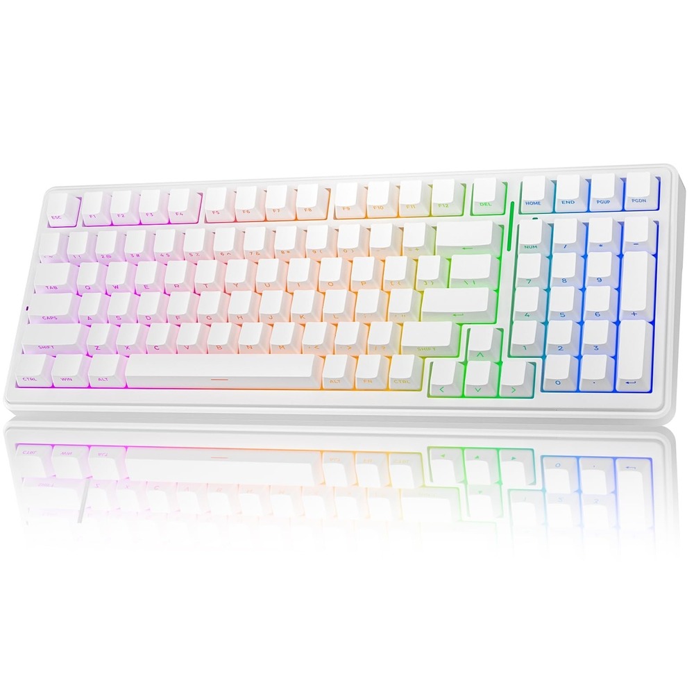 AULA F99 Wireless Mechanical Keyboard RGB Backlit Gaming White Hot-Swappable
